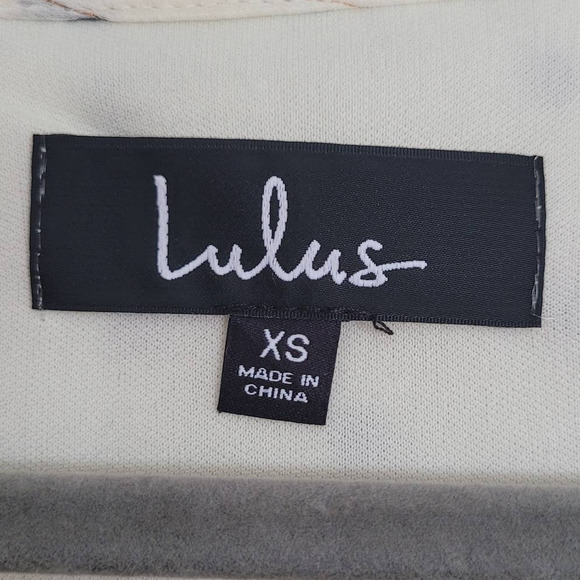 Lulu's Spotlight Moment Ivory Polka Dot Long Sleeve Dress Faux Wrap XS - Picture 3 of 5